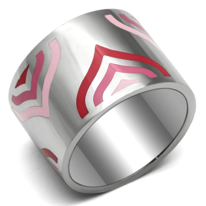 MATK678 - High polished (no plating) Stainless Steel Ring with Epoxy  in Multi Color