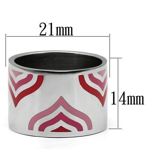 MATK678 - High polished (no plating) Stainless Steel Ring with Epoxy  in Multi Color