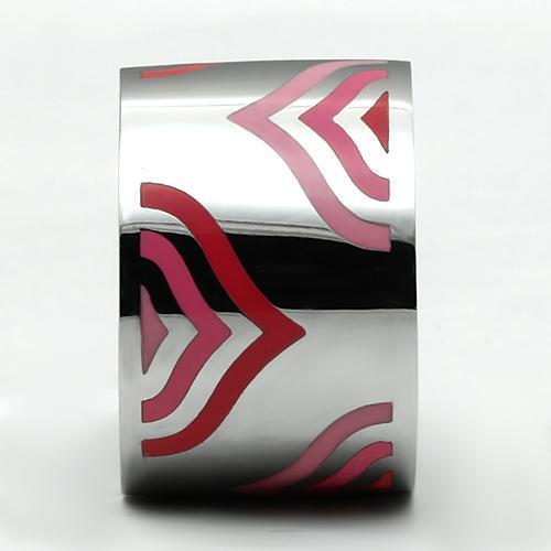 MATK678 - High polished (no plating) Stainless Steel Ring with Epoxy  in Multi Color