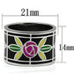 MATK683 - High polished (no plating) Stainless Steel Ring with Epoxy  in Multi Color