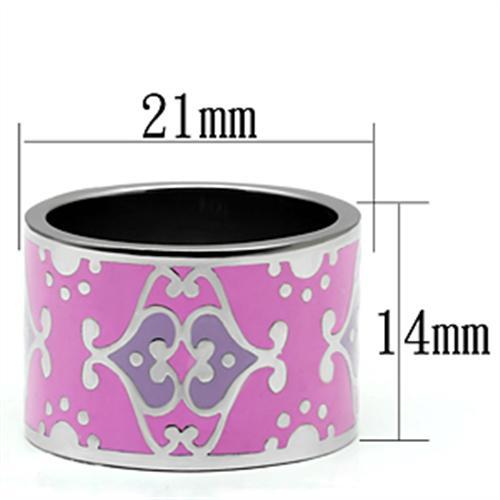 MATK685 - High polished (no plating) Stainless Steel Ring with Epoxy  in Multi Color