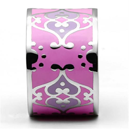 MATK685 - High polished (no plating) Stainless Steel Ring with Epoxy  in Multi Color