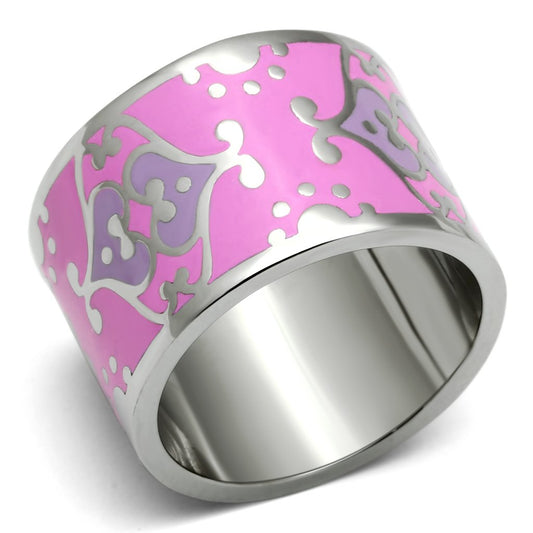MATK685 - High polished (no plating) Stainless Steel Ring with Epoxy  in Multi Color