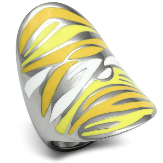 MATK688 - High polished (no plating) Stainless Steel Ring with Epoxy  in Multi Color