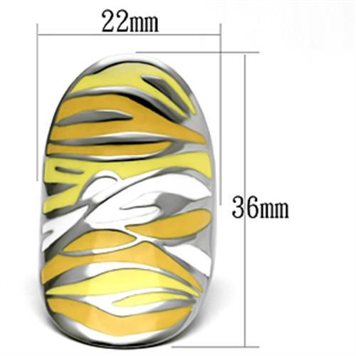 MATK688 - High polished (no plating) Stainless Steel Ring with Epoxy  in Multi Color