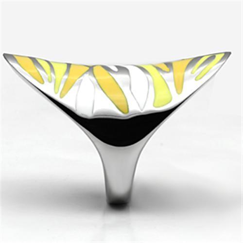 MATK688 - High polished (no plating) Stainless Steel Ring with Epoxy  in Multi Color