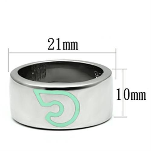 MATK689 - High polished (no plating) Stainless Steel Ring with Epoxy  in Multi Color