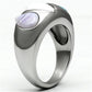 MATK690 - High polished (no plating) Stainless Steel Ring with Synthetic Synthetic Glass in Multi Color