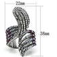 MATK691 - High polished (no plating) Stainless Steel Ring with Top Grade Crystal  in Multi Color