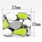 TK693 - High polished (no plating) Stainless Steel Ring with Top Grade Crystal  in Topaz
