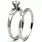 MATK694 - High polished (no plating) Stainless Steel Ring with AAA Grade CZ  in Clear