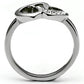 MATK695 - High polished (no plating) Stainless Steel Ring with Top Grade Crystal  in Clear