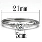 MATK697 - High polished (no plating) Stainless Steel Ring with AAA Grade CZ  in Clear