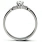 MATK697 - High polished (no plating) Stainless Steel Ring with AAA Grade CZ  in Clear