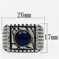MATK698 - High polished (no plating) Stainless Steel Ring with Synthetic Synthetic Glass in Montana