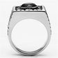 MATK698 - High polished (no plating) Stainless Steel Ring with Synthetic Synthetic Glass in Montana