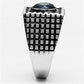 MATK698 - High polished (no plating) Stainless Steel Ring with Synthetic Synthetic Glass in Montana