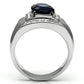 MATK699 - High polished (no plating) Stainless Steel Ring with Synthetic Synthetic Glass in Montana