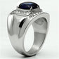 MATK699 - High polished (no plating) Stainless Steel Ring with Synthetic Synthetic Glass in Montana