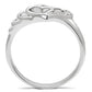MATK6X179 - High polished (no plating) Stainless Steel Ring with AAA Grade CZ  in Clear
