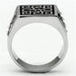 MATK703 - High polished (no plating) Stainless Steel Ring with Top Grade Crystal  in Clear