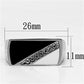 MATK704 - High polished (no plating) Stainless Steel Ring with Top Grade Crystal  in Clear