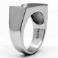 MATK704 - High polished (no plating) Stainless Steel Ring with Top Grade Crystal  in Clear