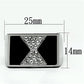 MATK708 - High polished (no plating) Stainless Steel Ring with Top Grade Crystal  in Clear