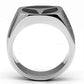 MATK709 - High polished (no plating) Stainless Steel Ring with Top Grade Crystal  in Clear
