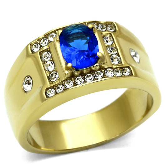 MATK715 - IP Gold(Ion Plating) Stainless Steel Ring with Synthetic Synthetic Glass in Montana