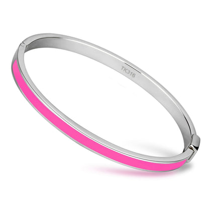 MATK747 - High polished (no plating) Stainless Steel Bangle with Epoxy  in Rose