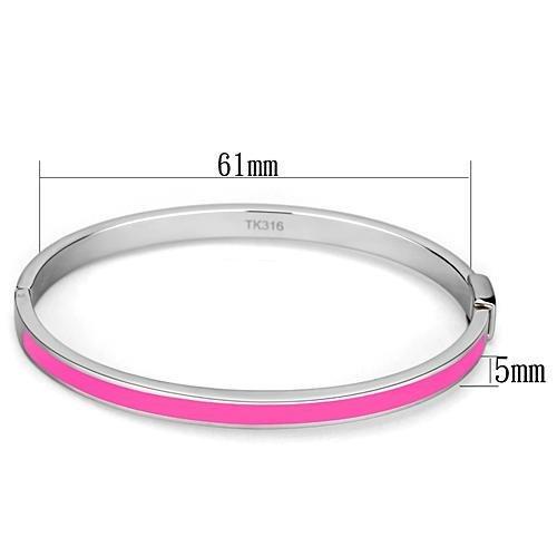 MATK747 - High polished (no plating) Stainless Steel Bangle with Epoxy  in Rose