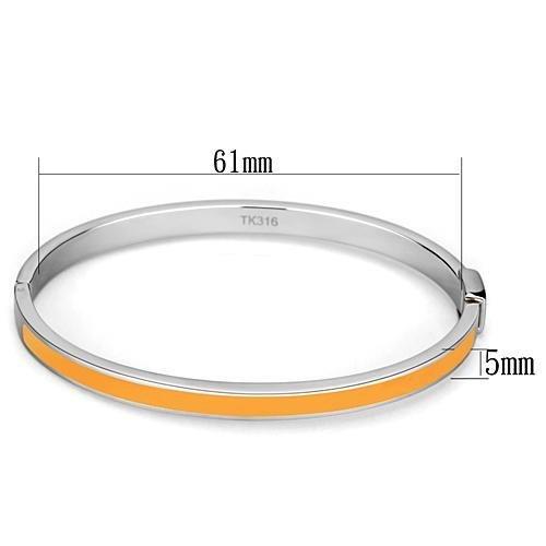 MATK749 - High polished (no plating) Stainless Steel Bangle with Epoxy  in Topaz