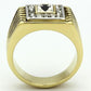 MATK750 - Two-Tone IP Gold (Ion Plating) Stainless Steel Ring with Top Grade Crystal  in Clear