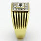 MATK750 - Two-Tone IP Gold (Ion Plating) Stainless Steel Ring with Top Grade Crystal  in Clear