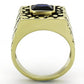 MATK763 - IP Gold(Ion Plating) Stainless Steel Ring with Synthetic Synthetic Glass in Montana