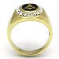 MATK766 - IP Gold(Ion Plating) Stainless Steel Ring with Top Grade Crystal  in Clear