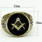 MATK768 - IP Gold(Ion Plating) Stainless Steel Ring with Top Grade Crystal  in Clear
