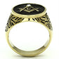 MATK768 - IP Gold(Ion Plating) Stainless Steel Ring with Top Grade Crystal  in Clear