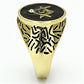 MATK768 - IP Gold(Ion Plating) Stainless Steel Ring with Top Grade Crystal  in Clear