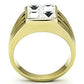 MATK769 - IP Gold(Ion Plating) Stainless Steel Ring with Top Grade Crystal  in Clear