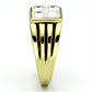 MATK769 - IP Gold(Ion Plating) Stainless Steel Ring with Top Grade Crystal  in Clear
