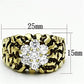 MATK771 - IP Gold(Ion Plating) Stainless Steel Ring with AAA Grade CZ  in Clear