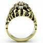 MATK771 - IP Gold(Ion Plating) Stainless Steel Ring with AAA Grade CZ  in Clear