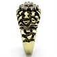 MATK771 - IP Gold(Ion Plating) Stainless Steel Ring with AAA Grade CZ  in Clear