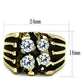 MATK772 - IP Gold(Ion Plating) Stainless Steel Ring with AAA Grade CZ  in Clear