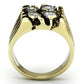 MATK772 - IP Gold(Ion Plating) Stainless Steel Ring with AAA Grade CZ  in Clear