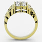 MATK774 - IP Gold(Ion Plating) Stainless Steel Ring with Top Grade Crystal  in Clear