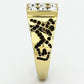 MATK774 - IP Gold(Ion Plating) Stainless Steel Ring with Top Grade Crystal  in Clear