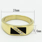 MATK775 - IP Gold(Ion Plating) Stainless Steel Ring with Top Grade Crystal  in Clear